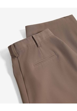 Pantalón Barrel Fit Pinzas Frontales  Para Mujer Café Seven Seven