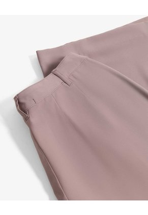 Pantalón Palazzo Plisado Tiro Alto  Para Mujer Beige Seven Seven
