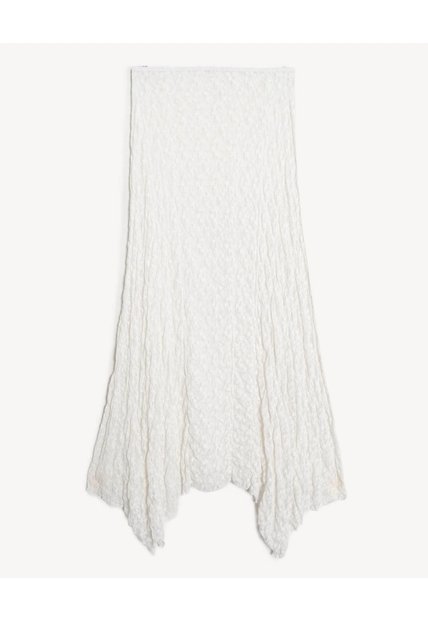 Falda Asimétrica Texturizada  Para Mujer Hueso Seven Seven