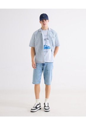 Camiseta  Para Hombre Manga Corta Cuello Redondo Color Azul Marca Seven Seven #45097679