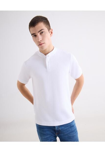 Polo  Para Hombre Cuello Mao Sin Bolsillo Color Negro Marca Seven Seven #45117708