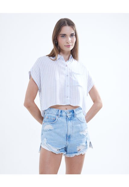 Short Para Mujer  Color Azul Claro Marca Seven Seven #28190960