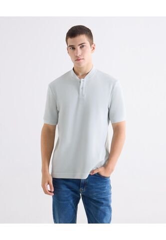 Polo  Para Hombre Cuello Mao Sin Bolsillo Color Crema Marca Seven Seven #45117709 Seven Seven