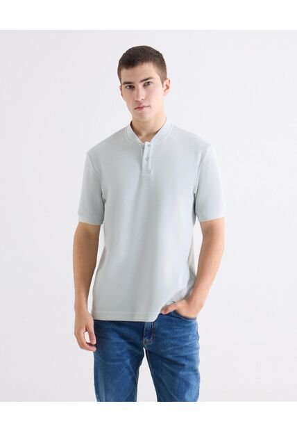 Polo  Para Hombre Cuello Mao Sin Bolsillo Color Crema Marca Seven Seven #45117709