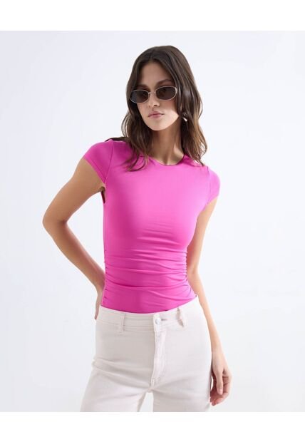 Camiseta  Para Mujer Manga Corta Cuello Redondo Color Rosa Marca Seven Seven #28097594