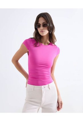 Camiseta Para Mujer Manga Corta Cuello Redondo Color Rosa Marca Seven Seven #28097594