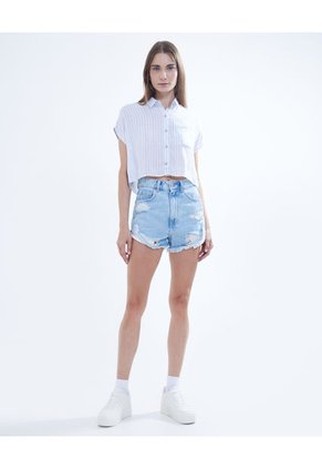 Short Para Mujer  Color Azul Claro Marca Seven Seven #28190960