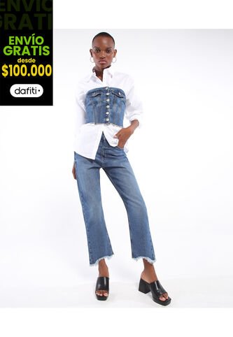 Jean Para Mujer Straight Color Azul  Marca Seven Seven #28160751 Seven Seven