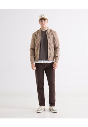 Chaqueta  Para Hombre Bomber Color Beige Marca Seven Seven #45080515