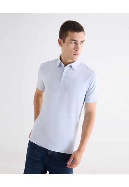 Polo  Para Hombre Cuello Maquina Sin Bolsillo Color Celeste Marca Seven Seven #45110951