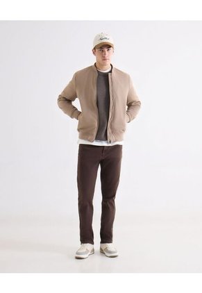 Saco Para Hombre Cuello Redondo Color Café Marca Seven Seven #45330269