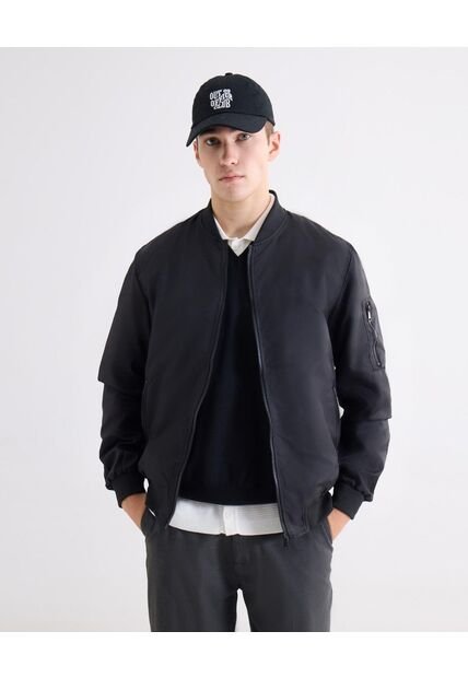 Chaqueta  Para Hombre Bomber Color Negro Marca Seven Seven #45080516