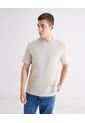 Camiseta  Para Hombre Manga Corta Cuello Redondo Color Beige Marca Seven Seven #45098247 de Seven Seven