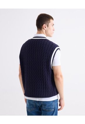 Chaleco  Para Hombre Punto Color Azul Marca Seven Seven #45250014