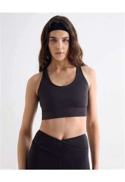 Top Deportivo Escote En V  Para Mujer Negro Seven Seven