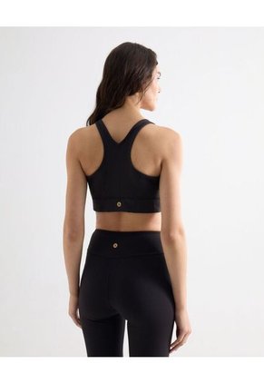 Top Deportivo Escote En V  Para Mujer Negro Seven Seven