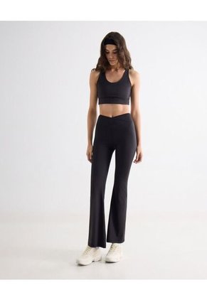 Top Deportivo Escote En V  Para Mujer Negro Seven Seven