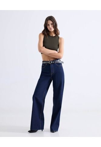 Jean Wide Leg Tono Oscuro  Para Mujer Azul Seven Seven Seven Seven