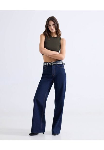 Jean Wide Leg Tono Oscuro  Para Mujer Azul Seven Seven