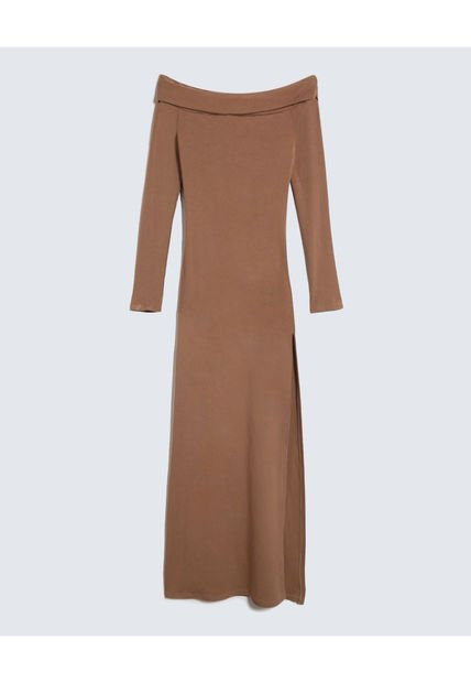 Vestido Para Mujer Manga Larga Color Camel Marca Seven Seven #28171338
