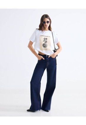 Camiseta Estampada Contemporary Art  Para Mujer Blanco Seven Seven