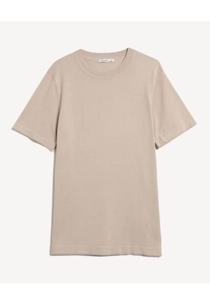 Camiseta De Punto Con Cuello Mao  Para Hombre Beige Seven Seven