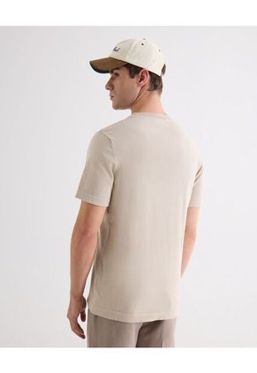 Camiseta De Punto Con Cuello Mao  Para Hombre Beige Seven Seven