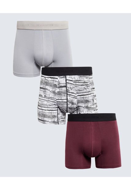 Boxer Para Hombre Filete Corto Algodón Color Vino Marca Seven Seven #45000372
