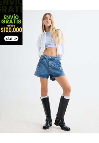 Short Para Mujer  Color Azul Medio Marca Seven Seven #28191030 Seven Seven