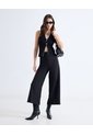 Pantalón Culotte Con Pinzas  Para Mujer Negro Seven Seven de Seven Seven