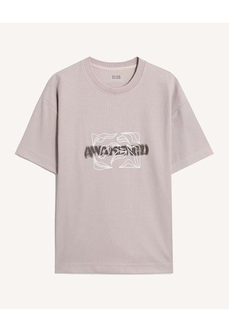 Camiseta Relaxed Estampada  Para Hombre Taupe Seven Seven Seven Seven
