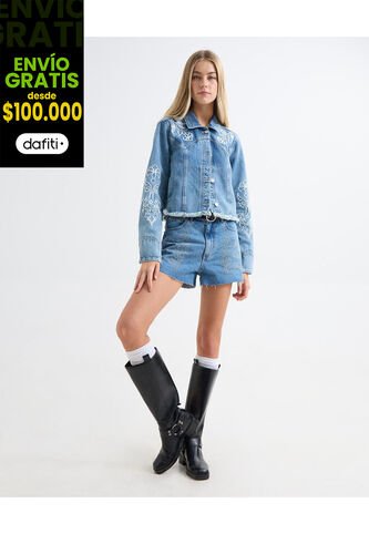 Short Para Mujer  Color Azul Medio Marca Seven Seven #28191043 Seven Seven