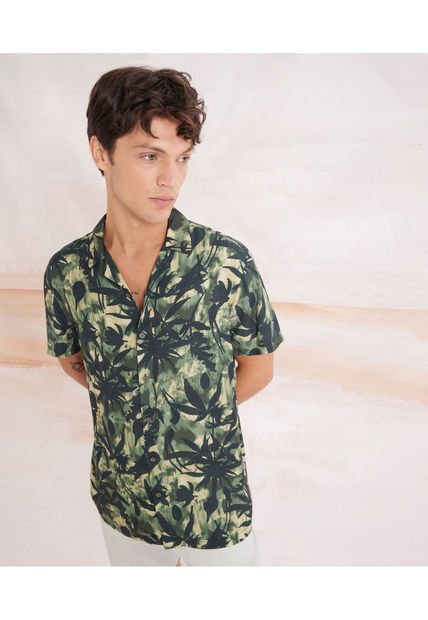 Camisa Para Hombre Manga Corta  Color Verde  Marca Seven Seven #45011871