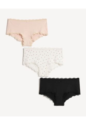 Pack X3 Panty Cachetero X3 Para Mujer Crudo Seven Seven Seven Seven