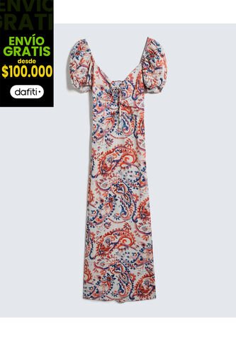 Vestido Para Mujer Manga Corta Color Terracota Marca Seven Seven #28171335 Seven Seven