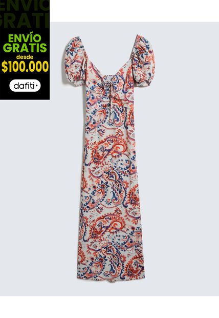 Vestido Para Mujer Manga Corta Color Terracota Marca Seven Seven #28171335