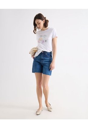 Short Para Mujer Multiusos Plano Color Azul Marca Seven Seven #28191105