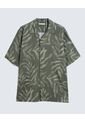 Camisa Resort Estampada  Para Hombre Verde Seven Seven de Seven Seven