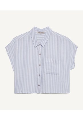 Blusa Para Mujer Manga Corta Color Celeste Marca Seven Seven #28123841