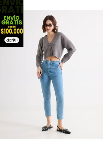 Jean Para Mujer Mom Color Azul Medio Marca Seven Seven #28160845 Seven Seven