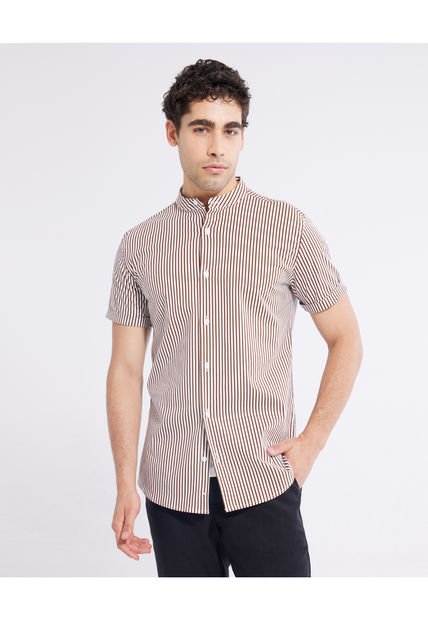 Camisa Para Hombre Manga Corta  Color Cafe  Marca Seven Seven #45011909