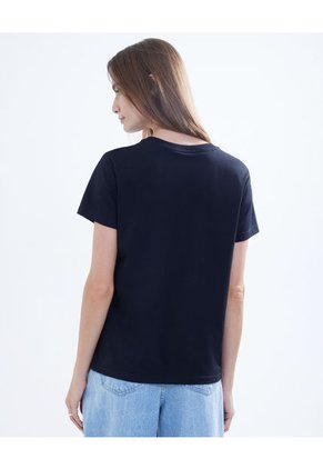 Camiseta Para Mujer Manga Corta Color Negro Marca Seven Seven #28095709