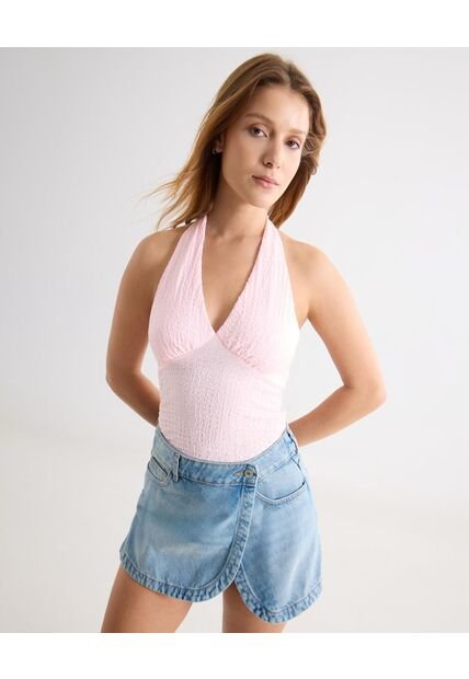 Camiseta  Para Mujer Manga Sisa Cuello V Color Rosa Marca Seven Seven #28096630