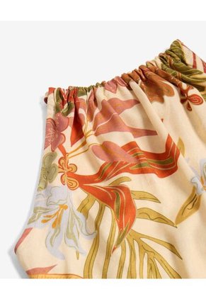 Vestido Halter Estampado Tropical  Para Mujer Naranja Seven Seven