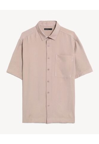 Camisa  Para Hombre Manga Corta Con Bolsillo Cuello C Color Taupe Marca Seven Seven #45012240 Seven Seven