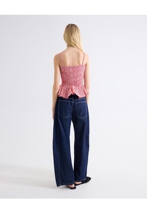 Blusa Vichy Encauchado Posterior  Para Mujer Rojo Seven Seven