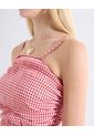 Blusa Vichy Encauchado Posterior  Para Mujer Rojo Seven Seven de Seven Seven