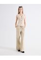 Pantalón Palazzo Cordón Integrado  Para Mujer Beige Seven Seven de Seven Seven