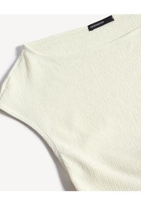 Camiseta  Para Mujer Manga Corta Cuello Redondo Color Marfil Marca Seven Seven #28096616