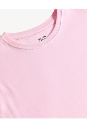 Camiseta Oversize Cuello Redondo  Para Mujer Rosa Seven Seven